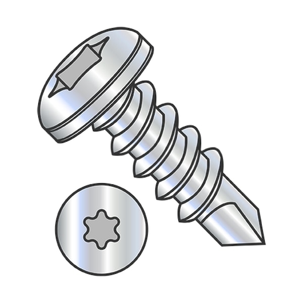 Usa Industrials Self-Drilling Screw, #10-16 x 3/4 in, Zinc Plated Steel Pan Head Torx Drive BULK-SCRW-11638 - main